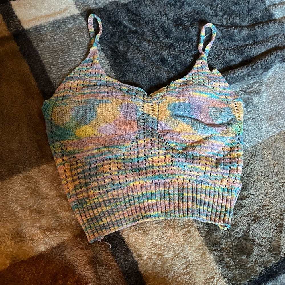 Colorful Knit Crop Top